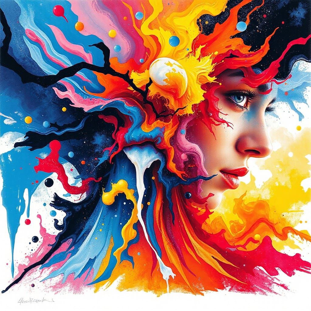 Vibrant Entropy: An Etched Painterly Spectacle