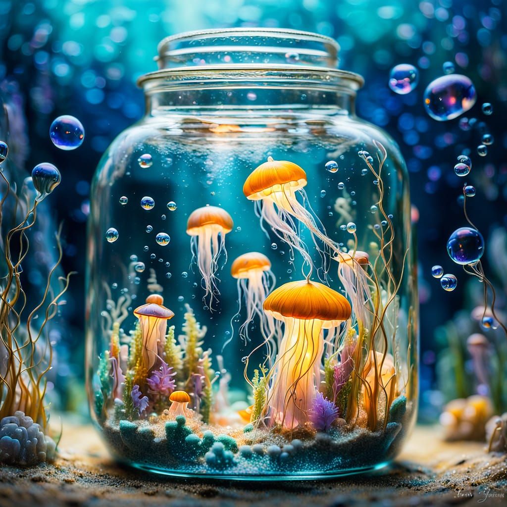Underwater Kingdom Hidden in Glass Jar