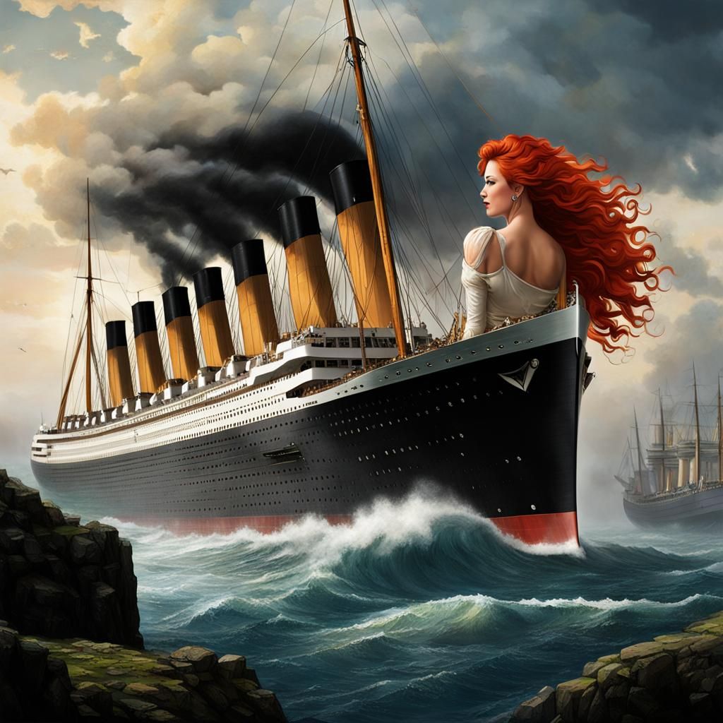 Colossal Red-Haired Giantess with Exaggerated Proportions