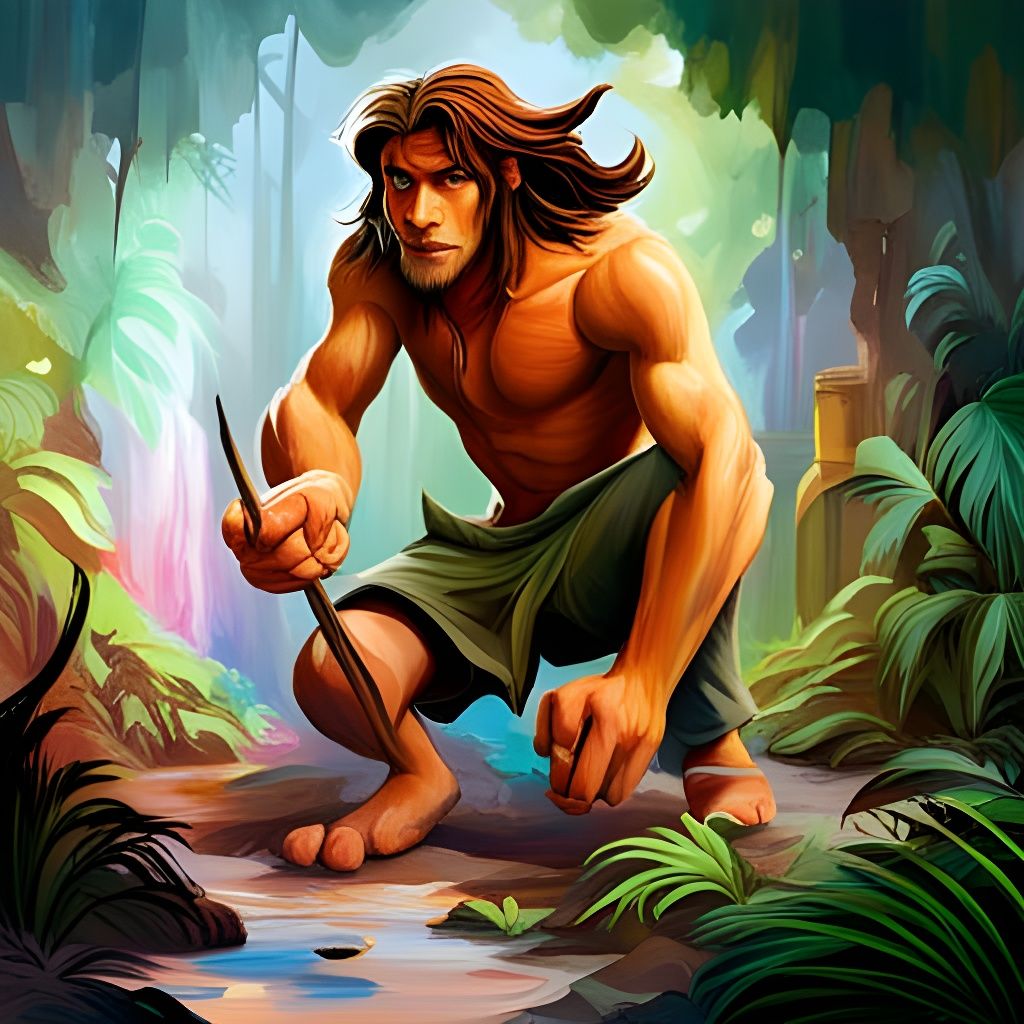 Realistic Disney Tarzan Graffiti Art in 8K