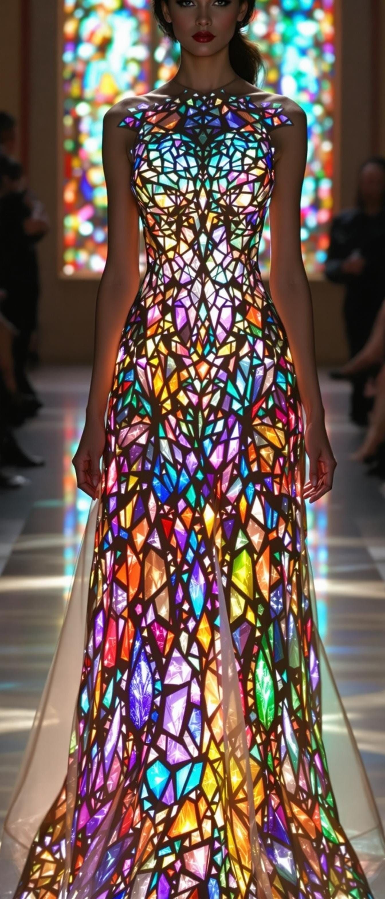 Ethereal Stained Glass Gown Shimmers Like Aurora Borealis