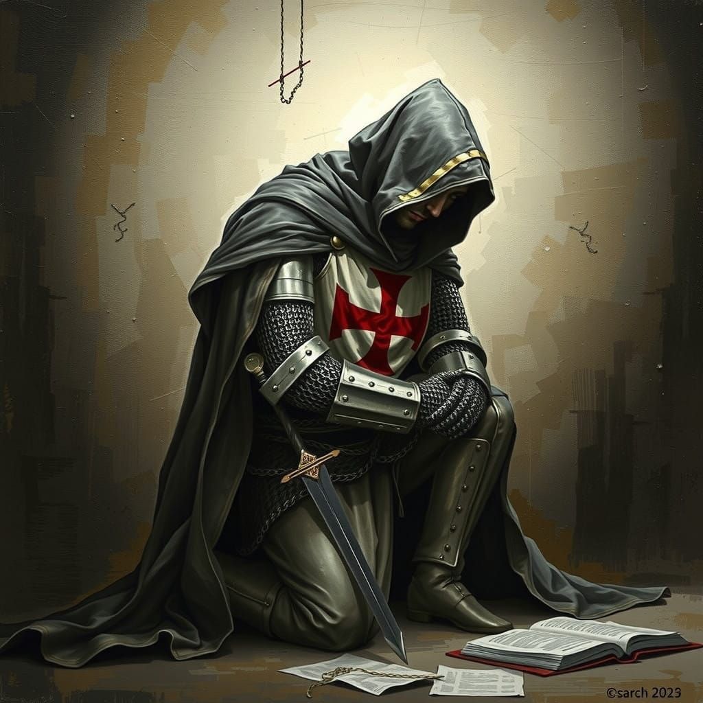 A Contemplative Knight in Mysterious Prayer