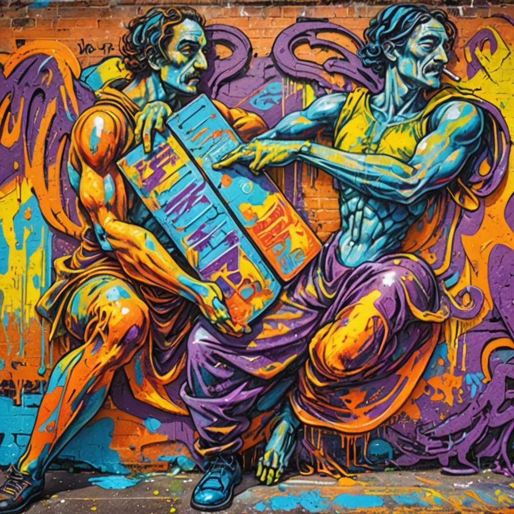 Polychromatic Graffiti Art with Melting Edges