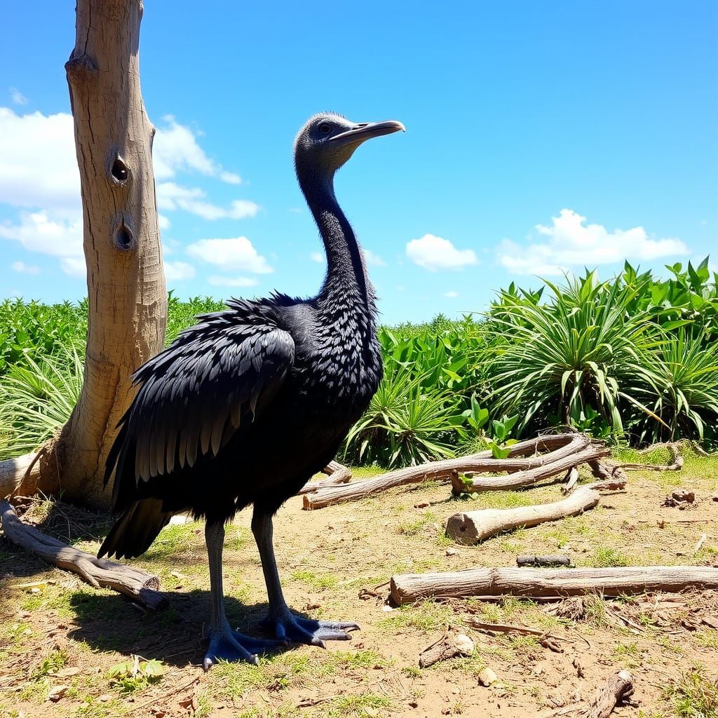 Moa Bird in a Natural Habitat