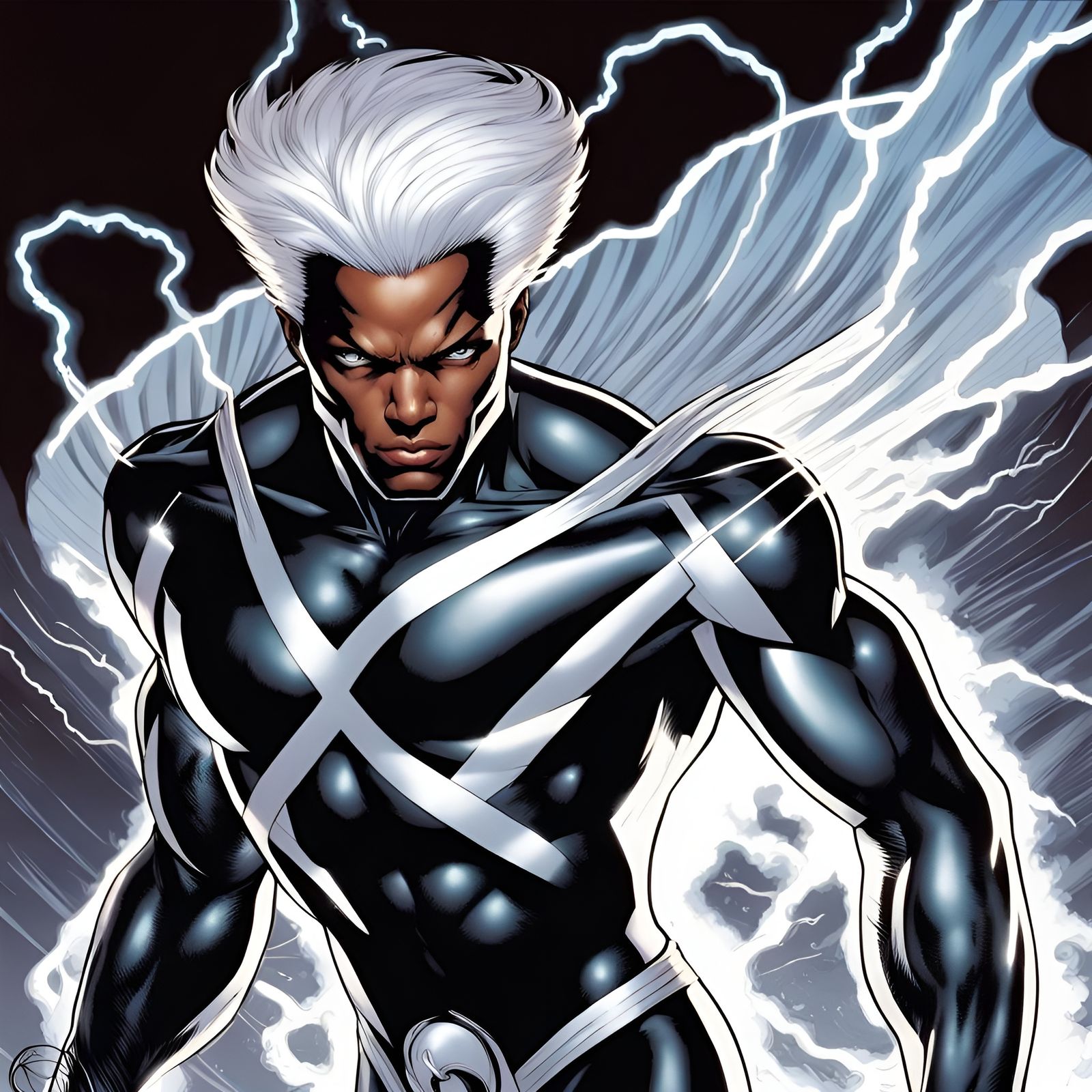 Male Storm from X-Men in Comic Book Art