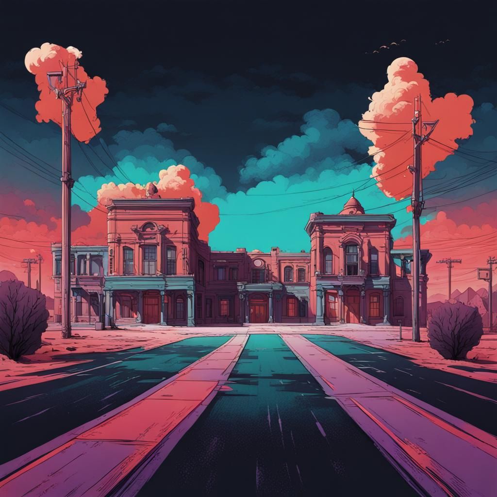 Barstow City Horror Fantasy in Dark Academia Style