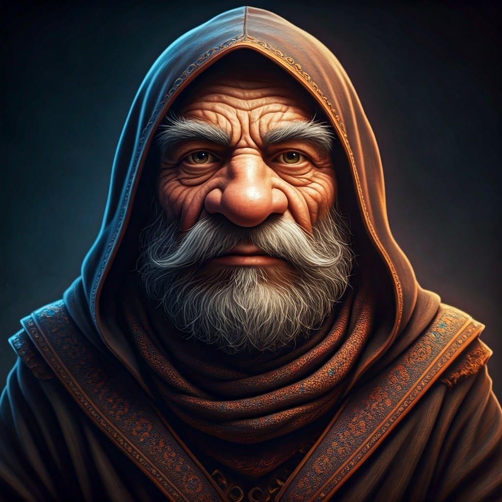 Mystical Gnome Wizard in Earthy Tones