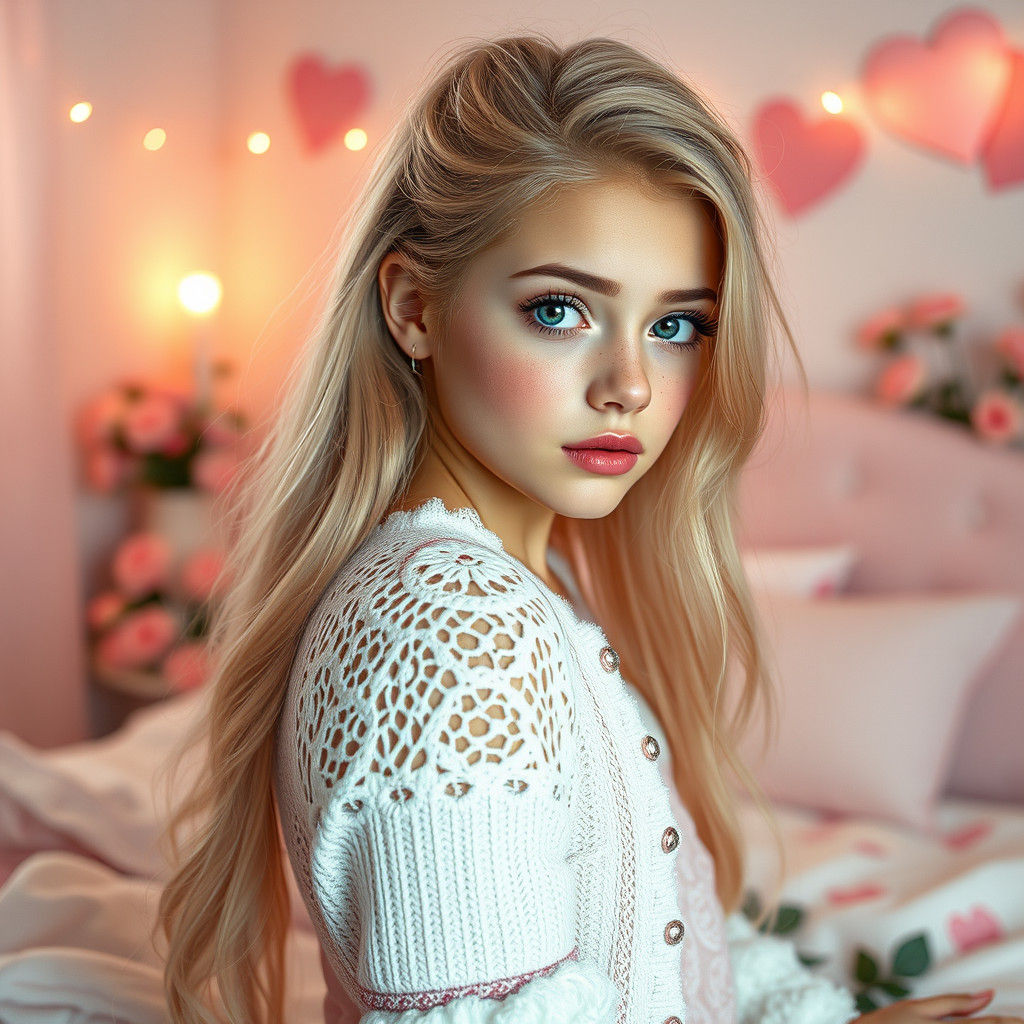 Ethereal Teen Girl Portrait in Magical Realism Style