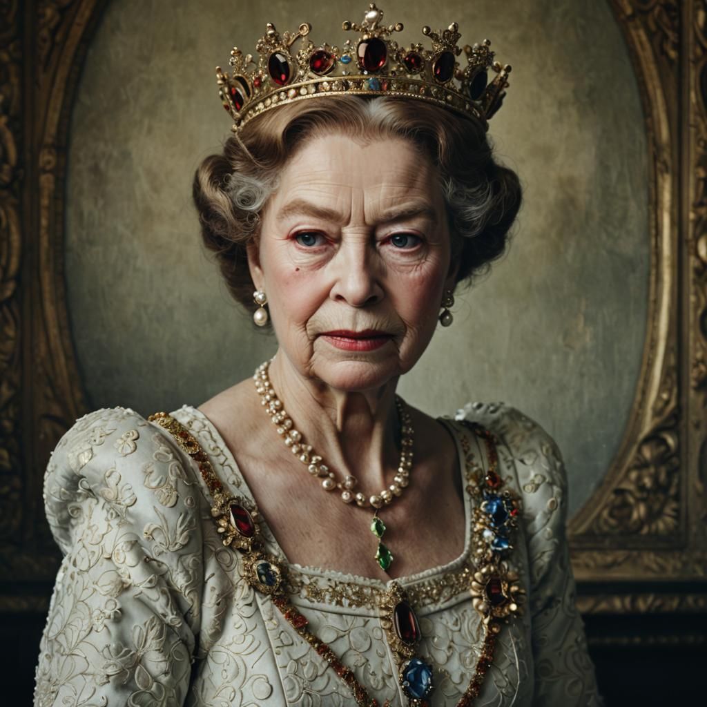Elegant Portrait of a Queen in Photographic Style