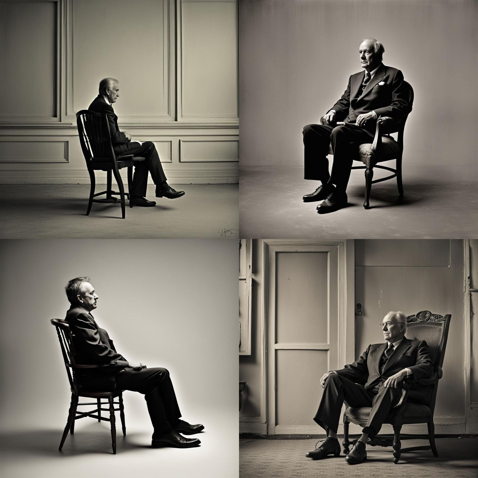 Man Sitting in Chair Simple AI Image