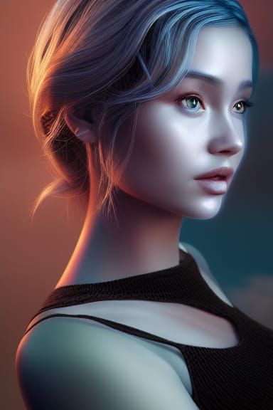 Goddess Portrait in Photorealistic 3D Rendering