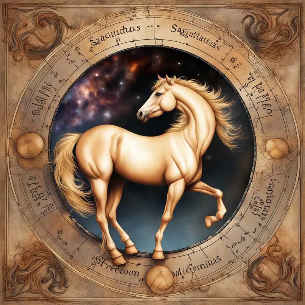 Sagittarius Horse in Gouache Impressionist Style