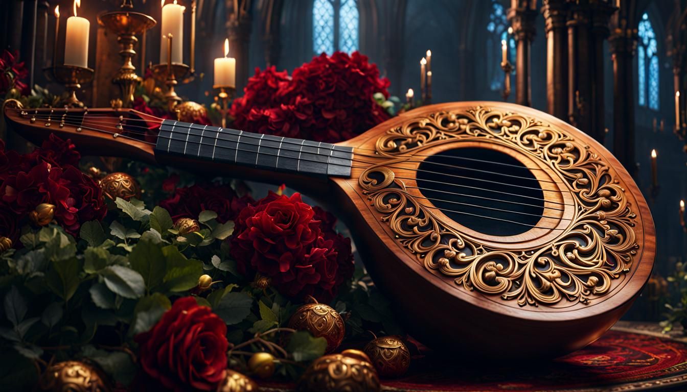 Magical German Lute in Detailed Matte Painting