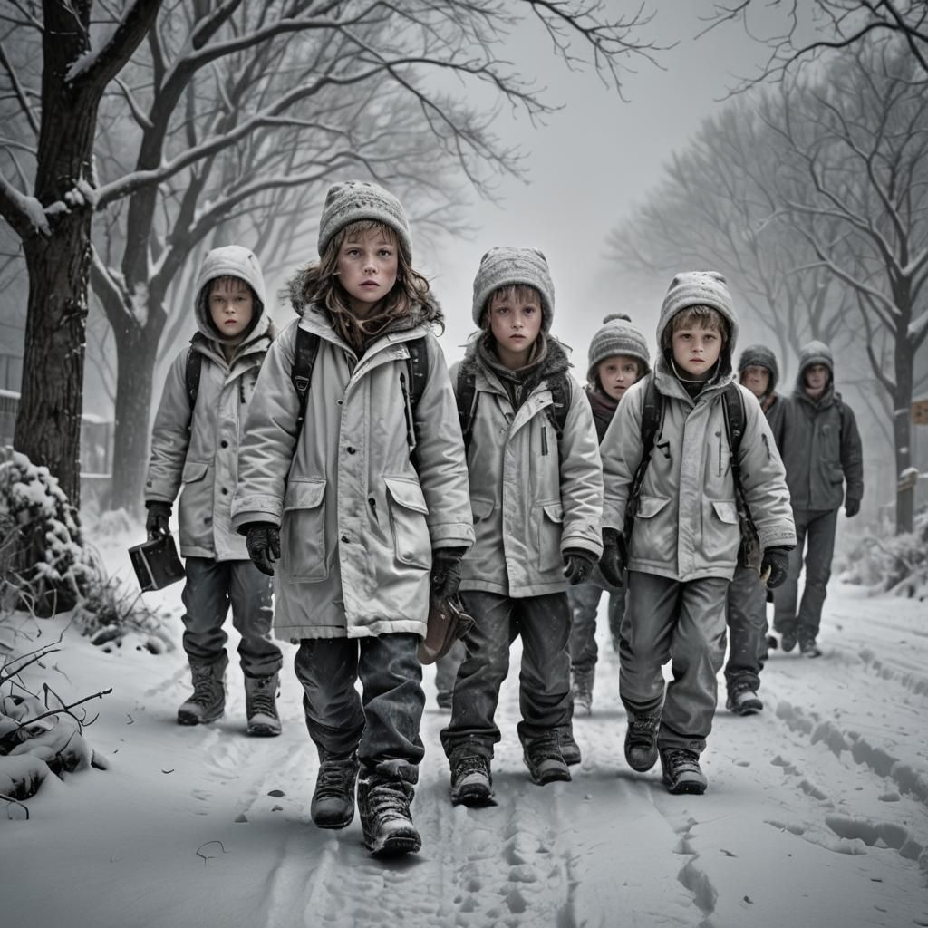 Hyperrealistic Children of the Whiteout in HDR