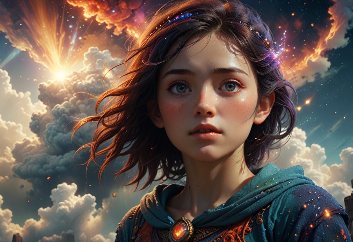 Mystical Woman in a Dreamlike Landscape