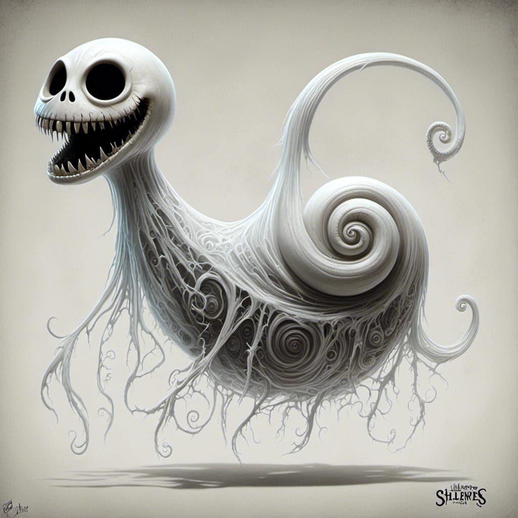 Ghostly Jack Skellington Snail Hybrid