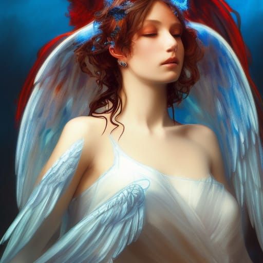 Beautiful Angel in Gothic Art Style