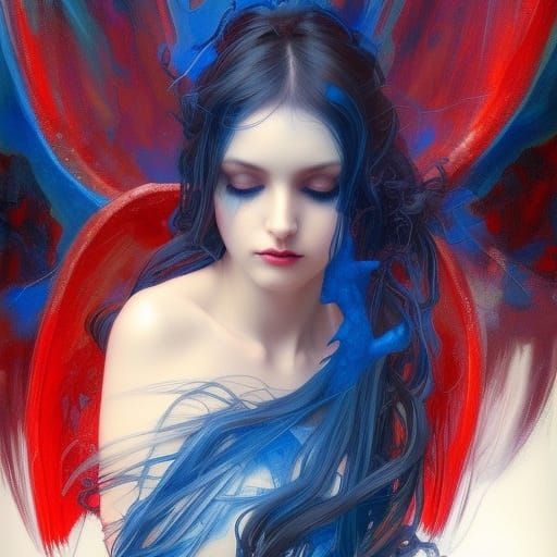 Gothic Angel Portrait in Dynamic Lighting