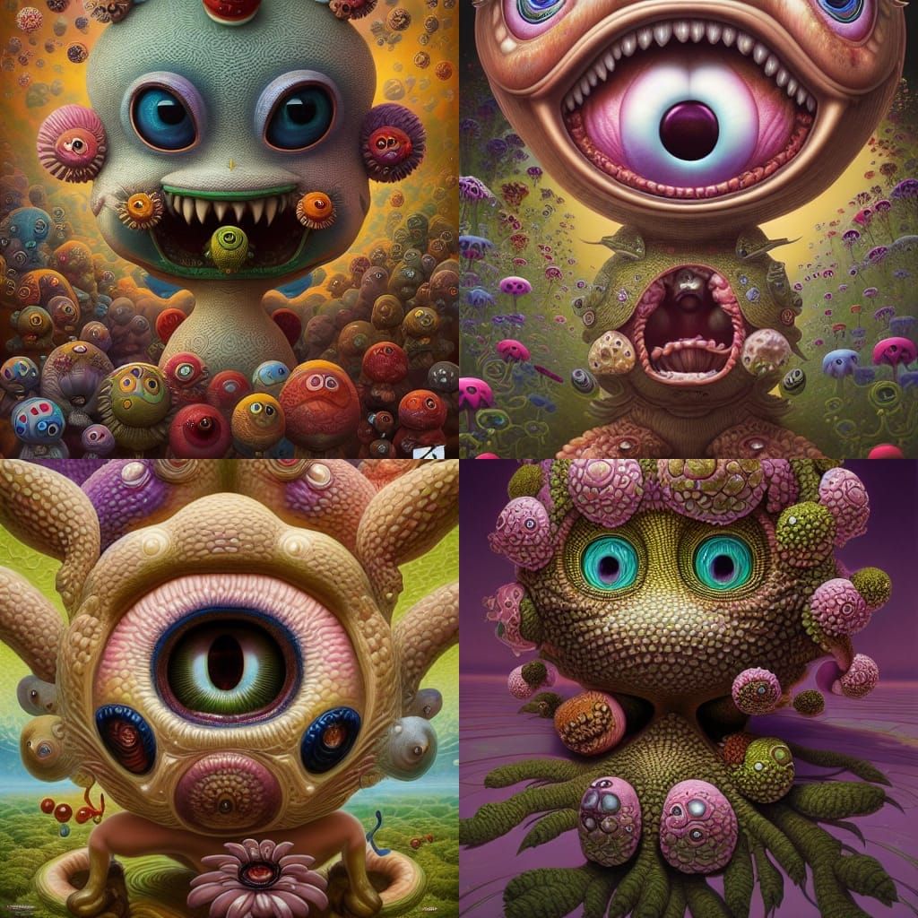 Hyper Surreal Creature in Dark Fantasy Style