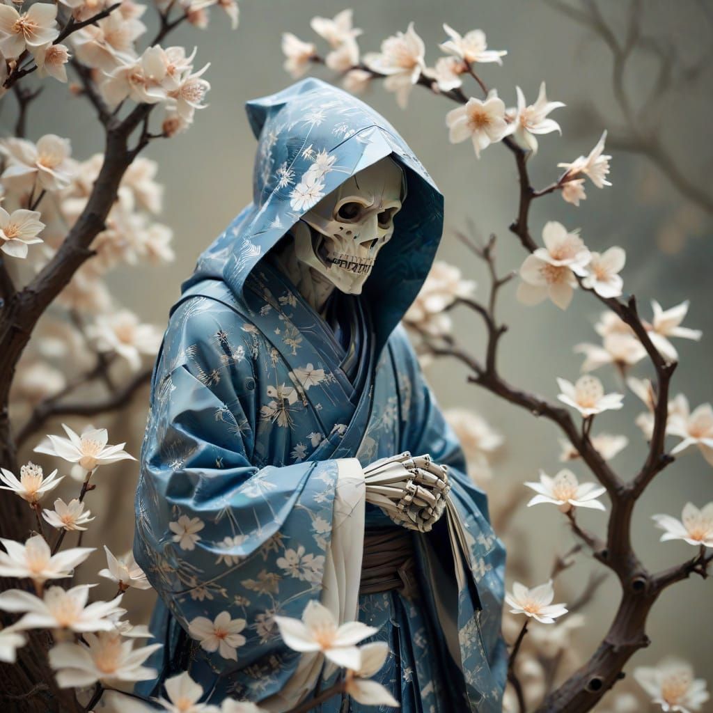 Grim Reaper in Delicate Origami Paper Art