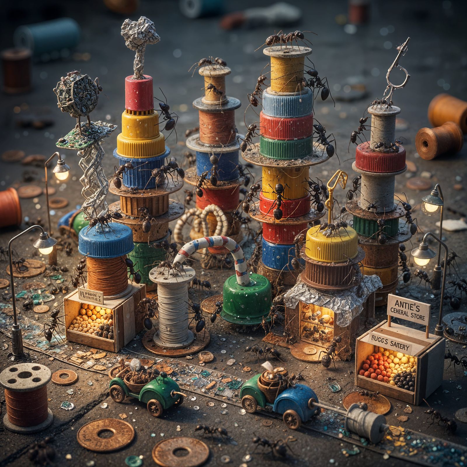 Ants Build Miniature City from Urban Debris in Hyperrealisti...