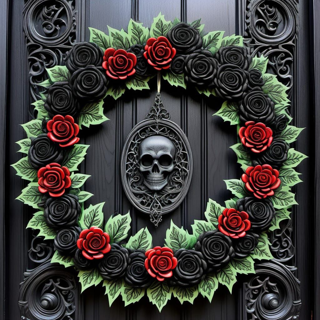Gothic flower wreath