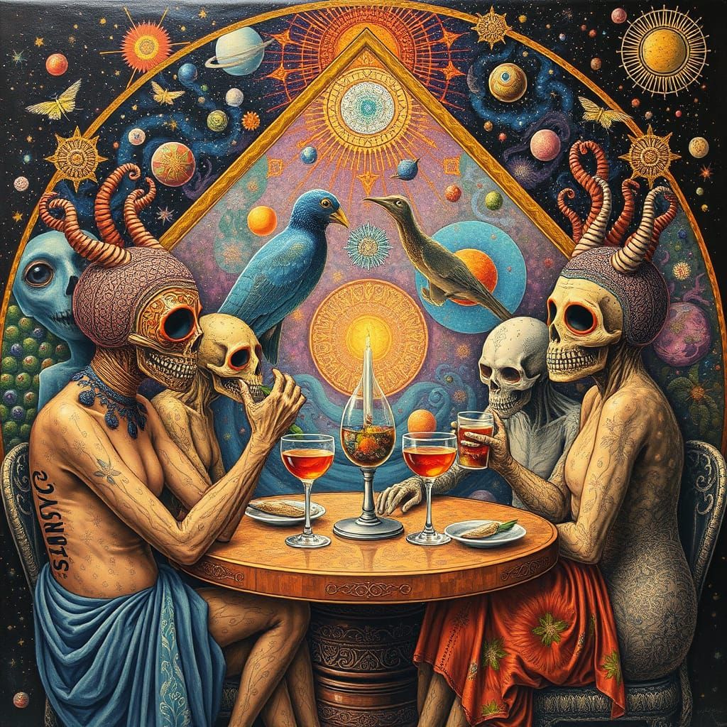 Psychedelic Utopia with Sacred Geometry, Maximalist Art