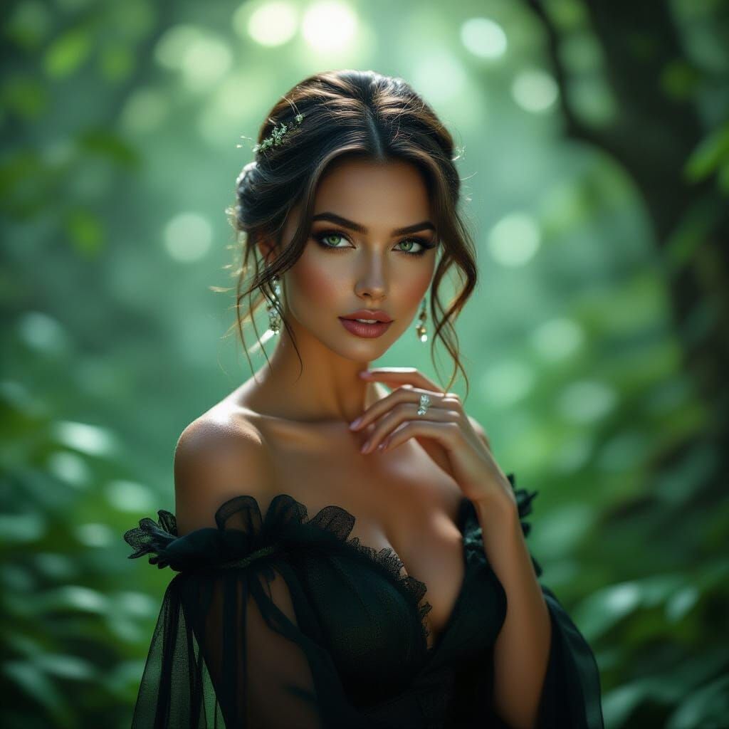 Mystical Forest Portrait in Digital Art Style