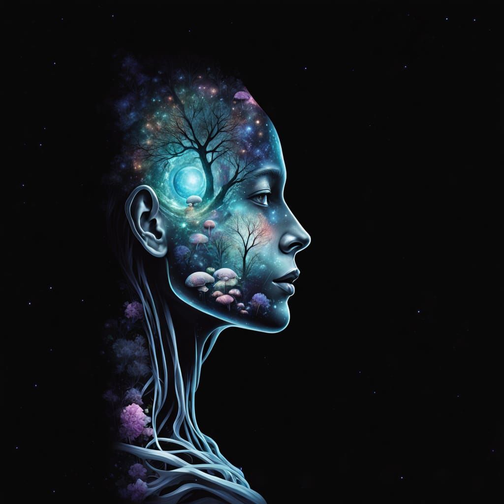 Ethereal Woman in X-Ray Wonderland