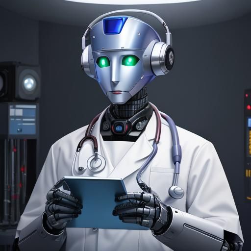 Robot Doctor with Stethoscope