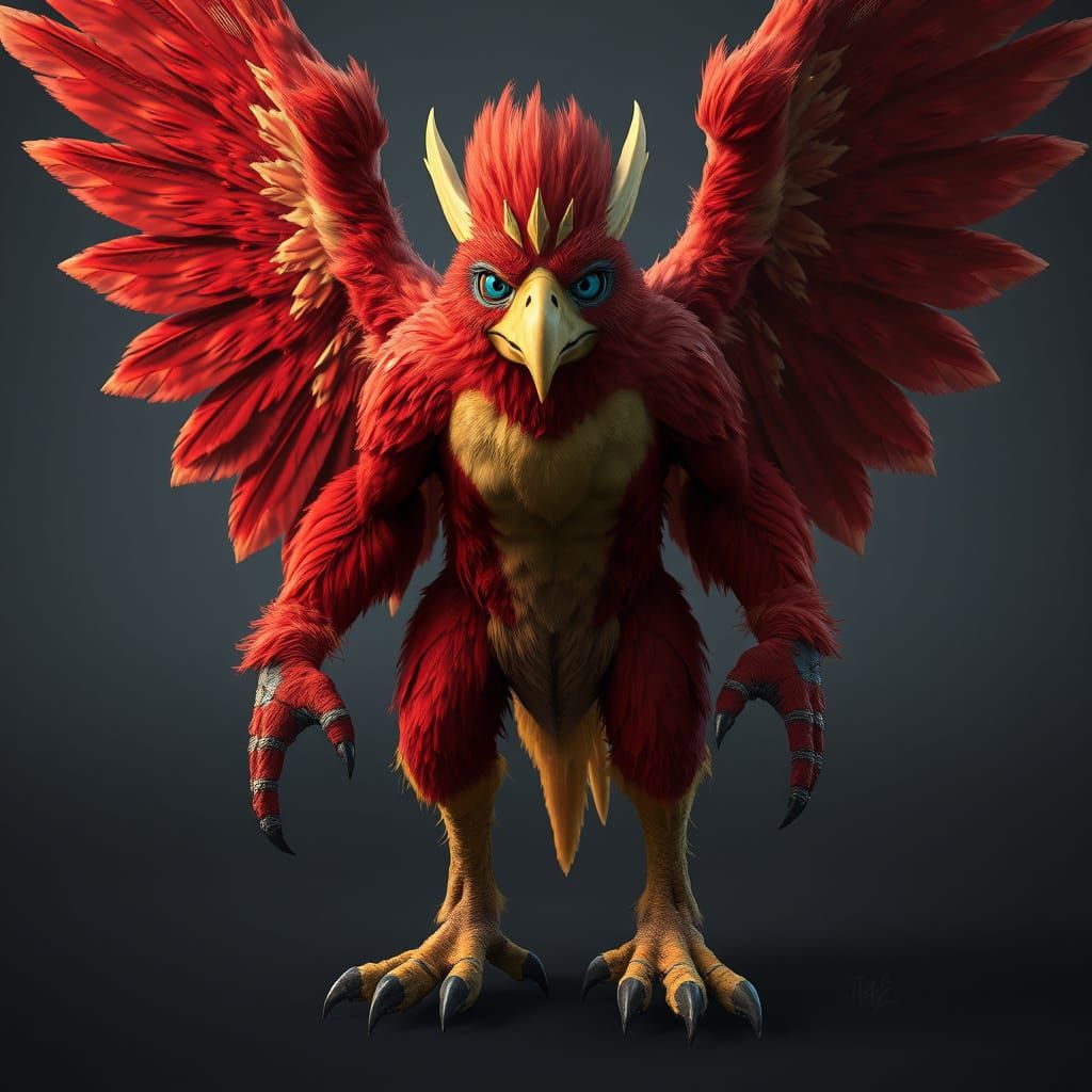 Detailed Avian Humanoid Concept Art