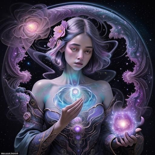 Surreal Nebula Flower in Hyperdetailed Style