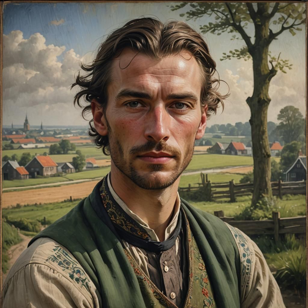 Classic Dutch Portrait in the Style of Old Masters