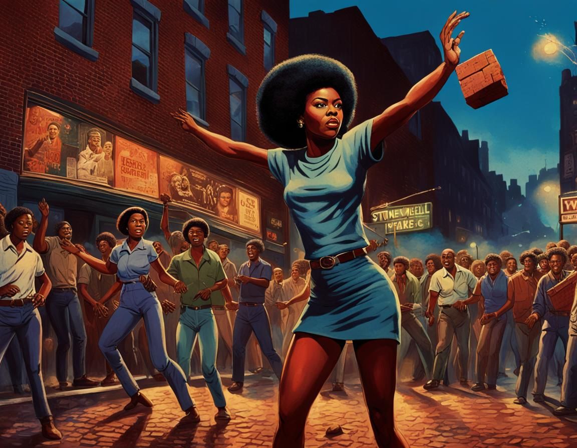 Black Woman Throws Brick at Stonewall Riots