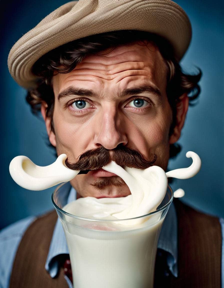 Milk Mustache Portrait in Professional Photography Style