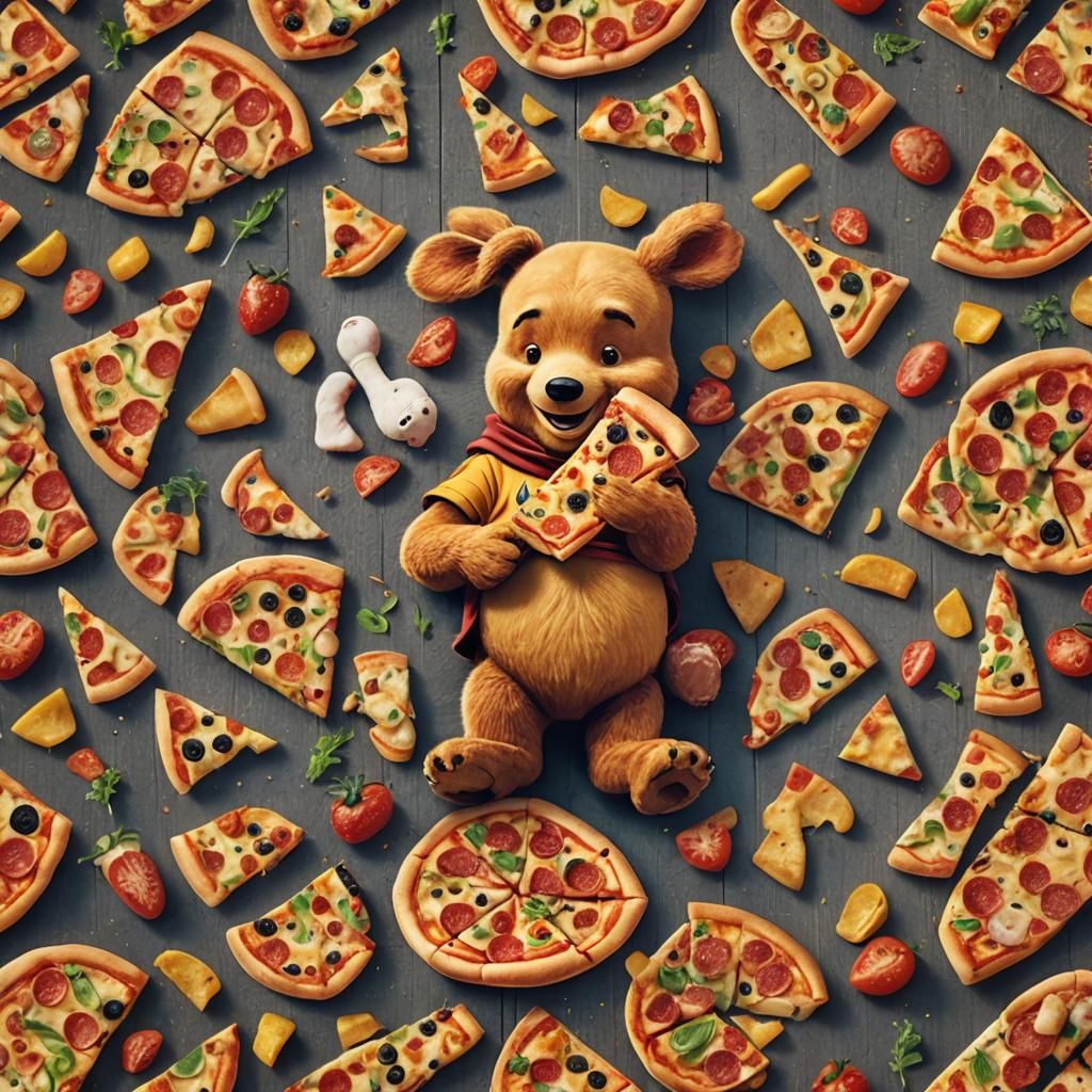 Kanga and Roo Eating Pizza: Professional Photography