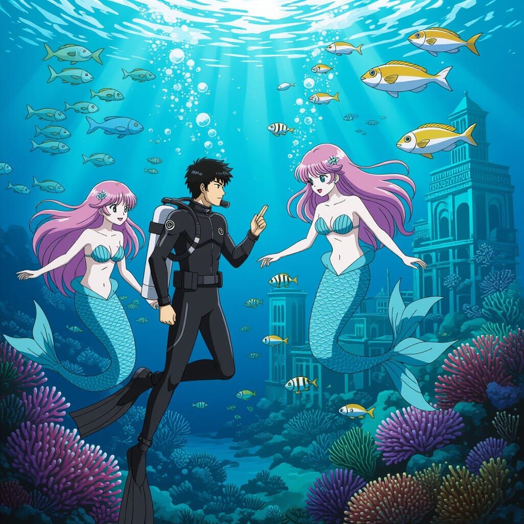 City Hunter Meets Mermaids in Vibrant Underwater City