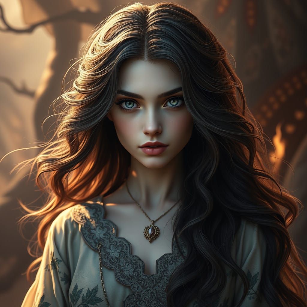 Mystical Fantasy Woman in Ethereal Light