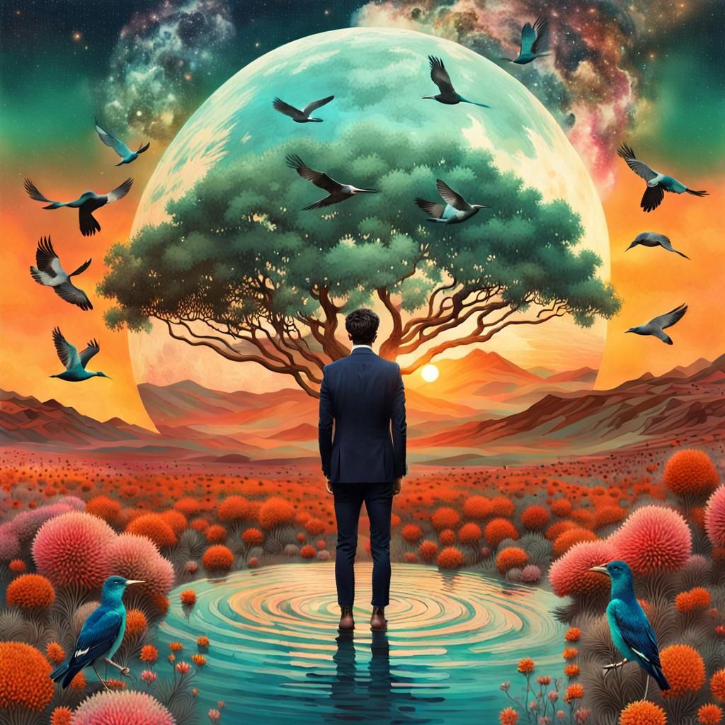 Gratitude Collage: Desert to Forest in Digital Art