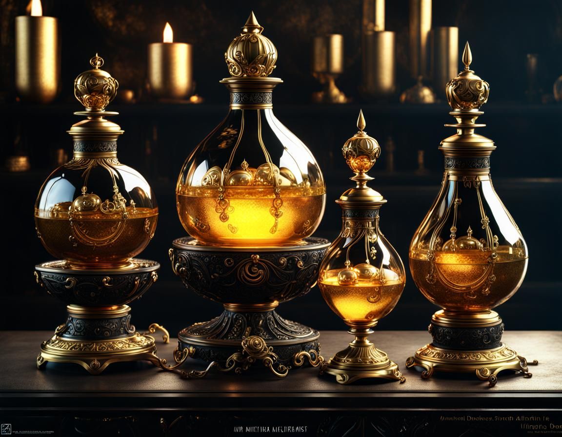 Ancient Alchemist's Potions in Mythological Futurism