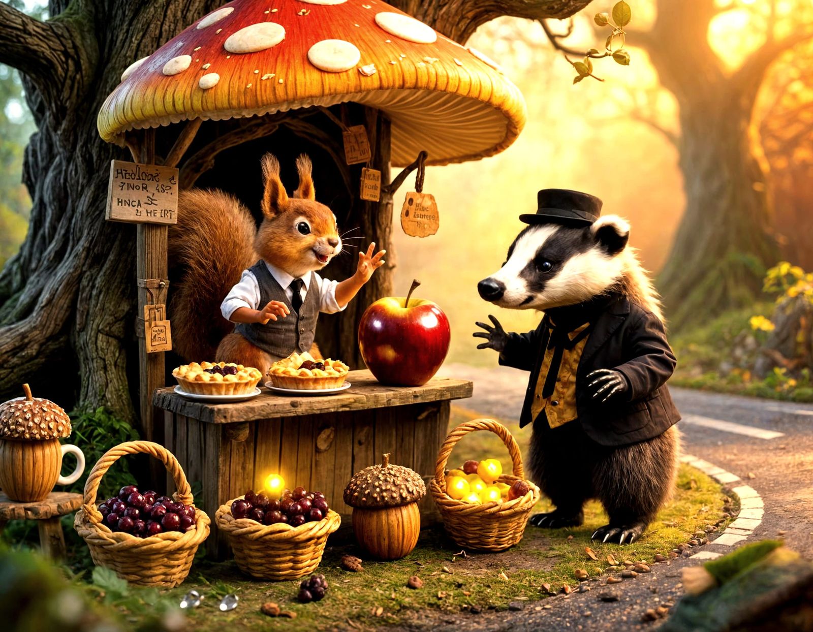 Enchanted Forest Stand with Squirrel Merchant