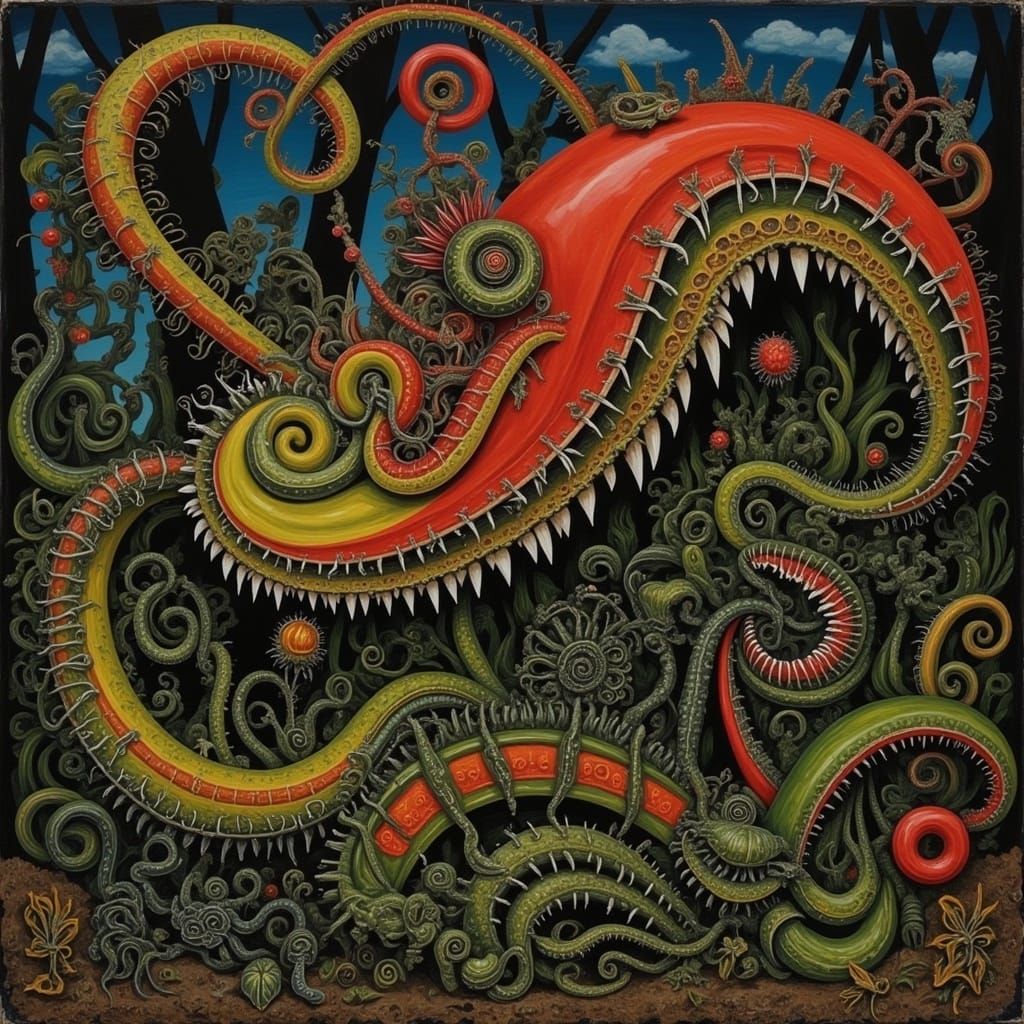 Realistic Venus Flytrap Botanical Illustration