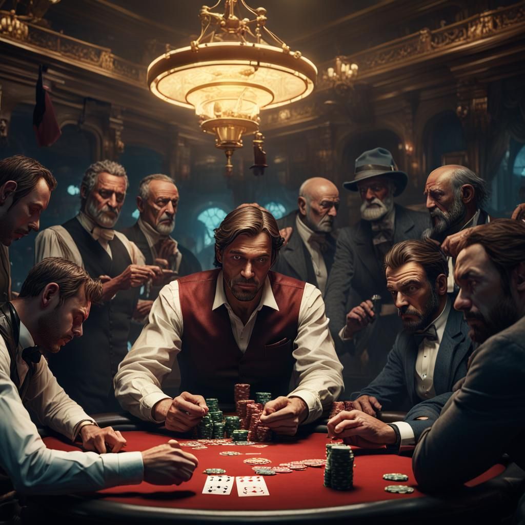 Poker Aces Revealed: A Dark Fantasy Casino Scene