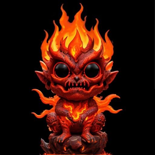 Surreal Hellish Idol in Vibrant Fantasy Art