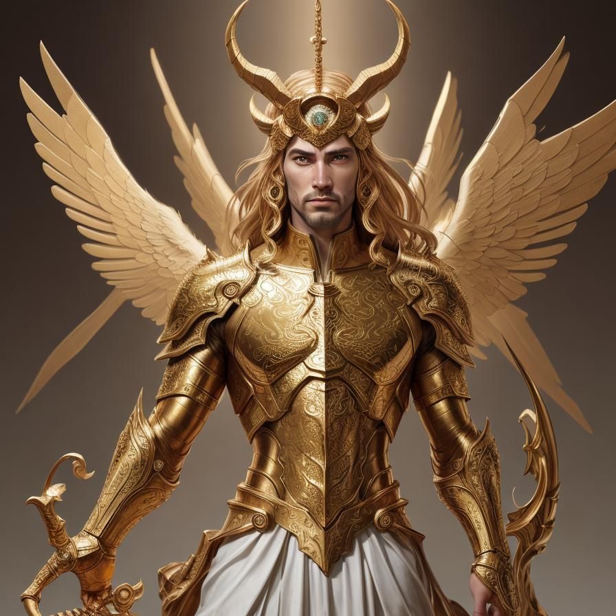 Golden Armored Angel: Zodiac Sign Taurus
