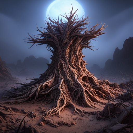 Dystopian Tree with Thorns: Fantasy Concept Art