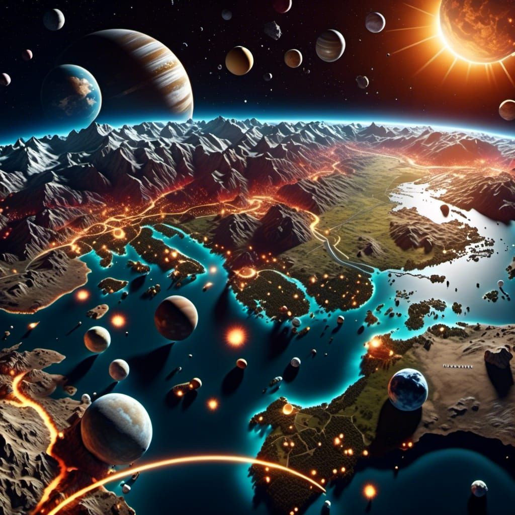 A breathtaking Rembrandt inspired 3D Map of the Solar System