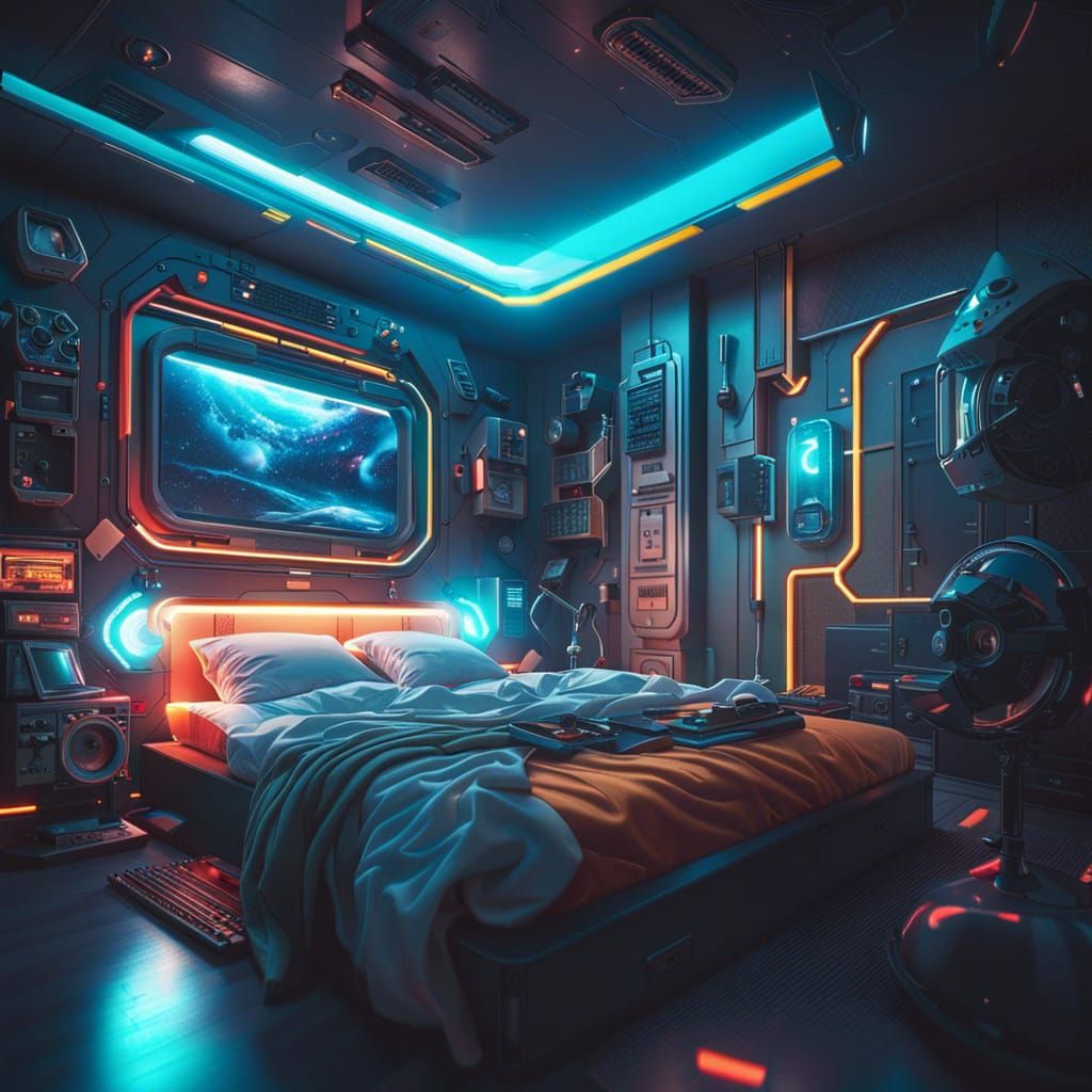 Hyperrealistic Sci-Fi Bedroom in Ultra Quality