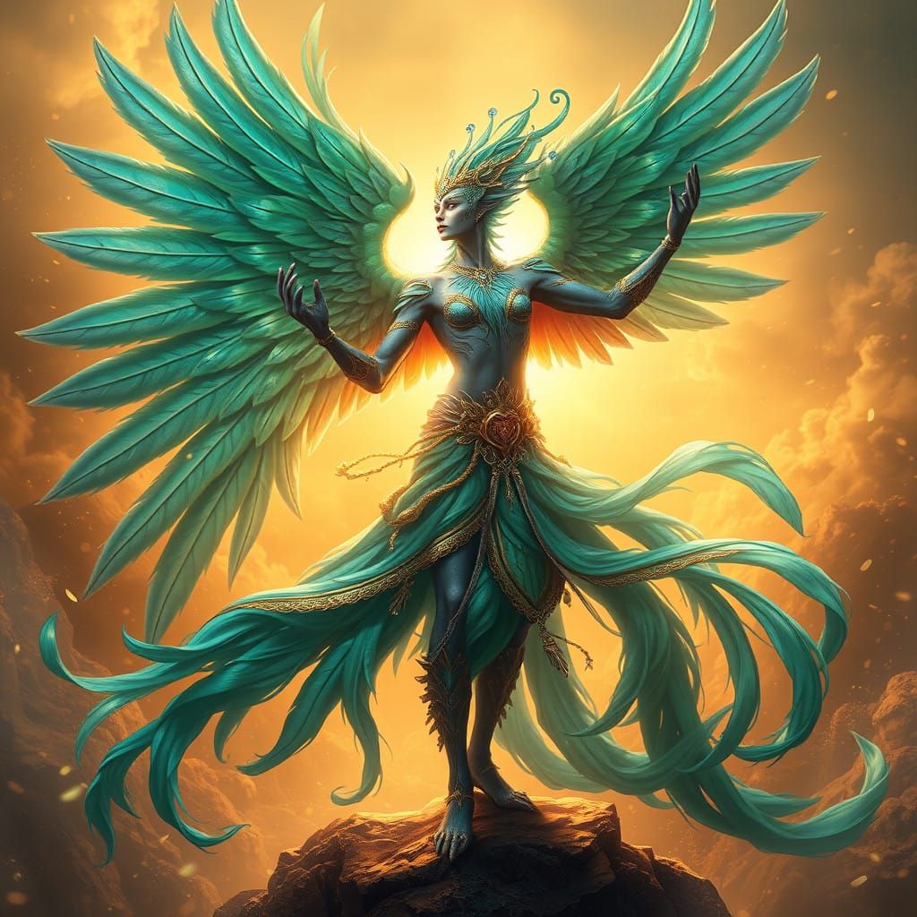 Majestic Spirit of Pride in Emerald Green and Sapphire Blue....