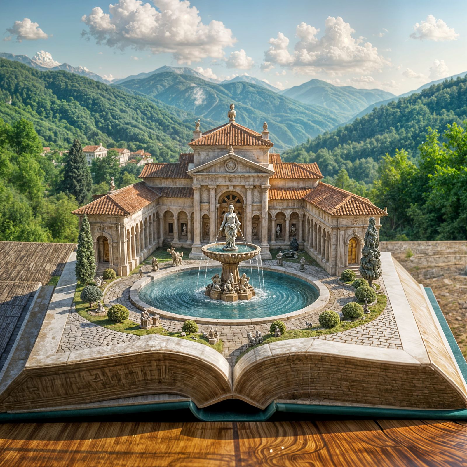 Miniature Domus Aurea World Emerges from Open Book